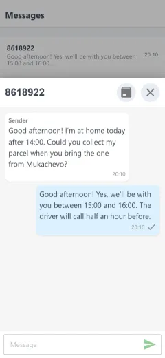 Parcel chat