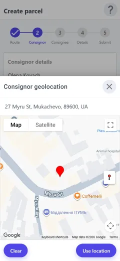 Point on the map