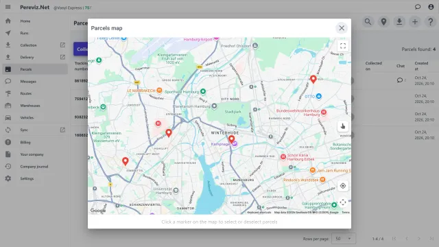 Parcel map on a computer