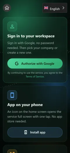 Sign-in screen