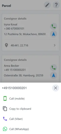 Contacting the consignee